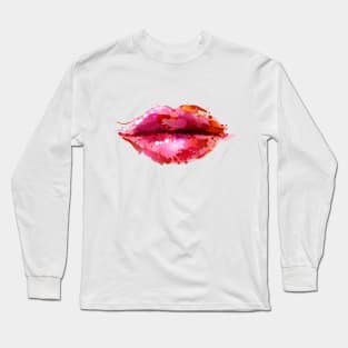 Image: Watercolor, Lips Long Sleeve T-Shirt